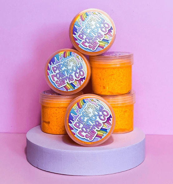 pipers rainbow slime co slime rainbow tangerine floam 1